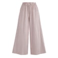 thumbnail image 5 of Wide Leg Pants Woman Elastic High Waist Loose Casual Lightweight Striped Flowy Palazzo Pants with Pockets, 5 of 6