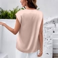 thumbnail image 6 of JoveMarine Women's Satin Tank Top Round Neck Loose Fit Blouse Business Casual Summer Top for Office and Daily Wear Pink XL, 6 of 6