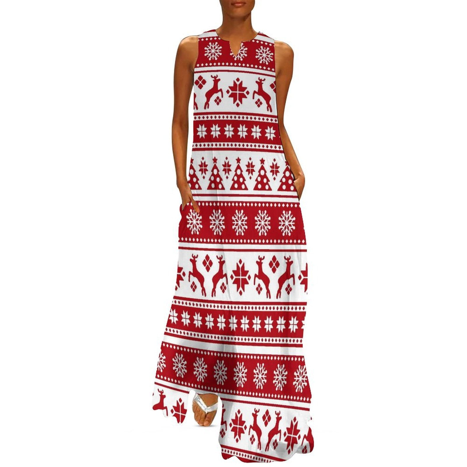 Christmas Snowflake Dress Spring Red Plaid Print Aesthetic Casual Long  Dresses Ladies Custom Vintage Maxi Dress Big Size 5XL - Walmart.ca
