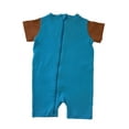 thumbnail image 2 of Strip-Proof Toddler Bear Romper with a Back Zipper in Blue/Brown, 2 of 7