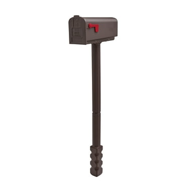 Architectural Mailboxes Newbury Plastic, Medium, Mailbox and Post Kit in Mocha