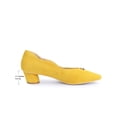 thumbnail image 2 of BLISSFUL STEP Women's Mental Buckle Slip on Block Heels Pumps Yellow (Size 7.5), 2 of 8