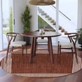 thumbnail image 4 of Coffee Brown Retro Greek Key Large Area Rugs for Bedroom Living Room, Soft Non Slip Carpet Bedside Rug, Geometric Greece Ancient Farmhouse Round Floor Cover Kitchen Accent Rug 6' for Office, 4 of 9