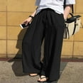 thumbnail image 3 of Relaxed Fit Women‘s Lounge Pants with Elastic Waist and Wide-Leg Design, 3 of 5