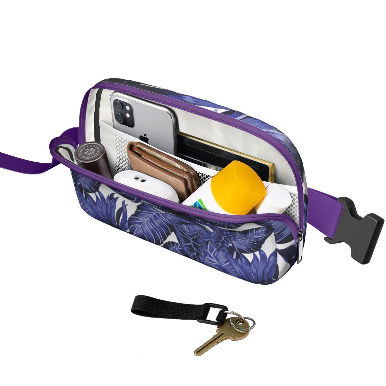 Hawaiian Jungle Leaf Belt Bag – Colorful Aloha Fanny Pack for Nature and Beach Lovers