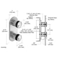 thumbnail image 4 of CRL RS0B25BS 316 Brushed Stainless Steel Dome 2-3/8" Glass Rail Standoff Fitting with Mounting Plate, 4 of 6