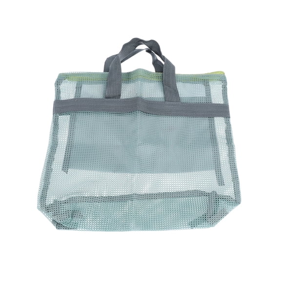 Narrster Portable Mesh Beach Tote Bag Large-capacity Washing Storage Bag Swimming Pool Bag Picnic Tote with Zippered Pocket for Women Essentials (Sky-blue)