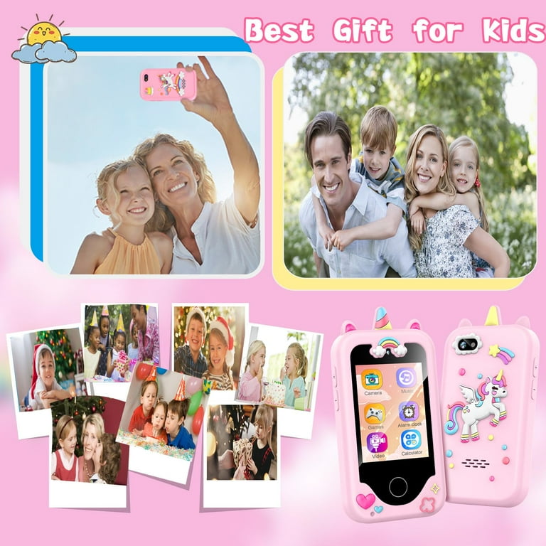PayUSD Kids Smart Phone for Girls Toys, Christmas Birthday Gifts for 3-10 Year Old Girl Boy Kids Toys Cell Phone, Touchscreen Toddler Learning Cell Toy Phone with Dual Camera, Game, Music Playe