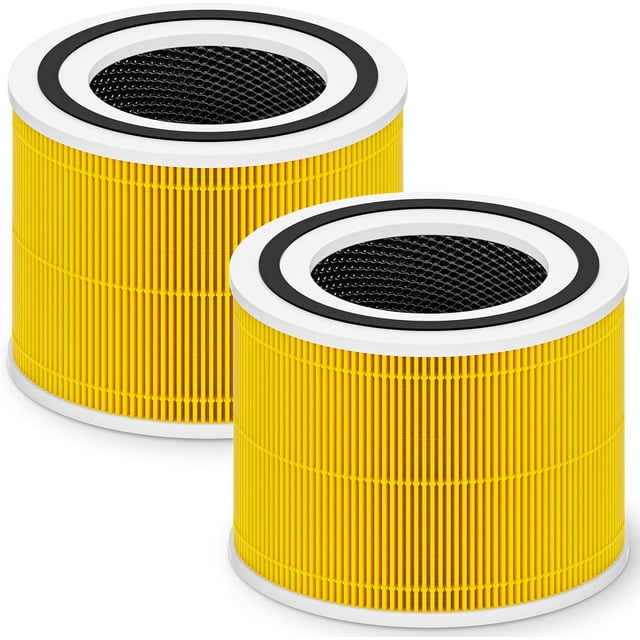 2 Pcs Yellow Core 300 Replacement Filter 3 In 1 True HEPA Activated Carbon