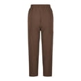 thumbnail image 6 of Linen Pants for Women, Elastic Waist Casual Spring Lounge Pants Soft Straight Leg Cropped Trouser with Pockets, 6 of 6