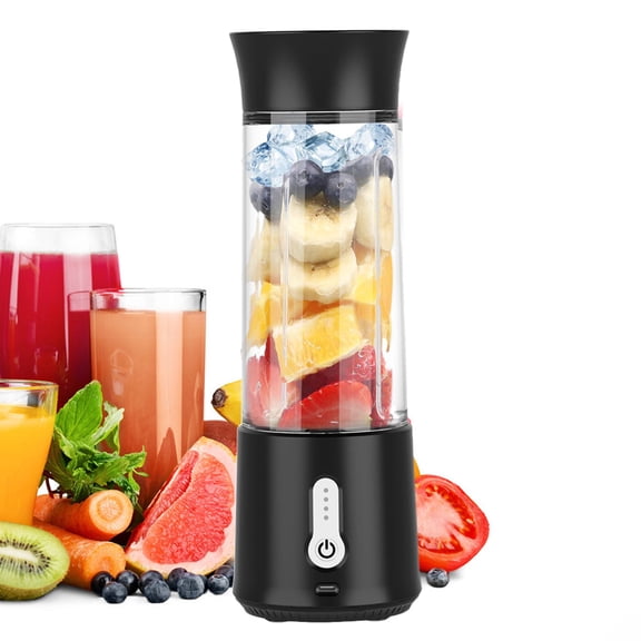 Portable Blender - USB Rechargeable Blender Portable Cup Lid For Outdoors Sports Travel Blender - black