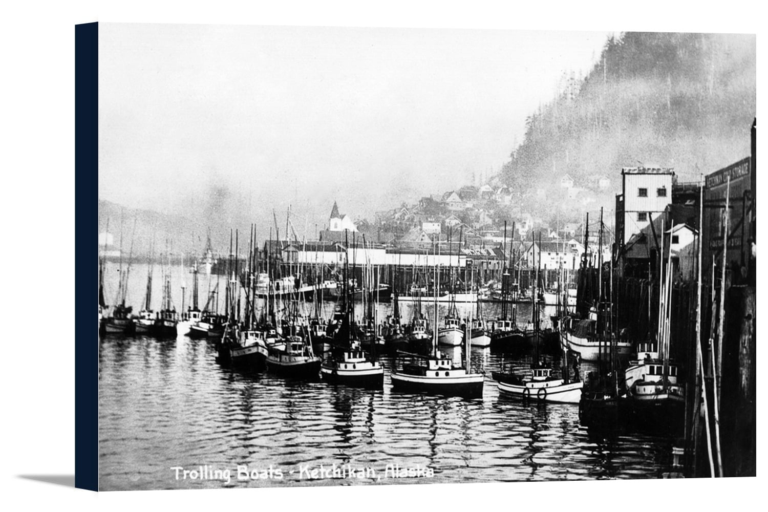 Ketchikan, Alaska View of Trolling Boats in Harbor (24x14.75 Gallery