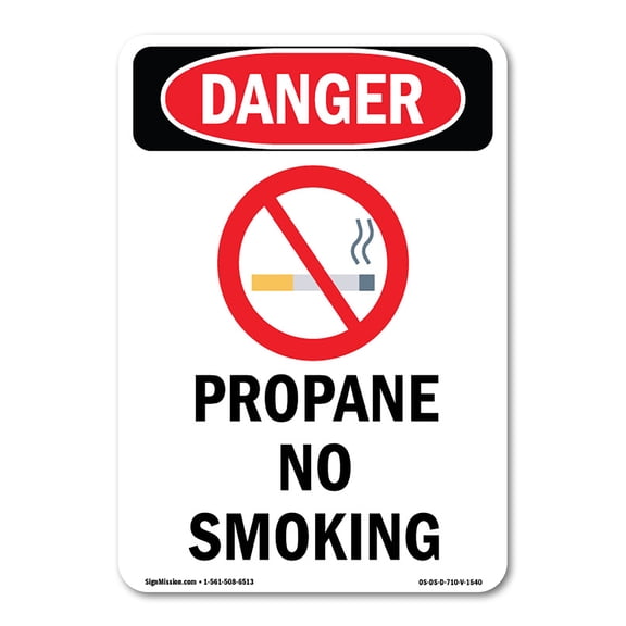 OSHA Danger Sign -  Propane No Smoking | Decal | Protect Your Business, Construction Site, Warehouse & Shop Area |  Made in The USA