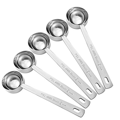 thinkstar , Endurance Stainless Steel Coffee Measuring Scoop Spoons 1  Tablespoon And 1 Teaspoon Long Handle With