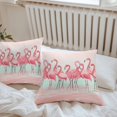 thumbnail image 6 of Pink Flamingo Throw Pillow Covers 18x18 Inch Set of 2, Summer Tropical Flamingo Hawaii Animals Waterproof Outdoor Pillow Covers, Decorative Cushion Pillowcases for Couch, Sofa, Bed, Garden, Patio, 6 of 9