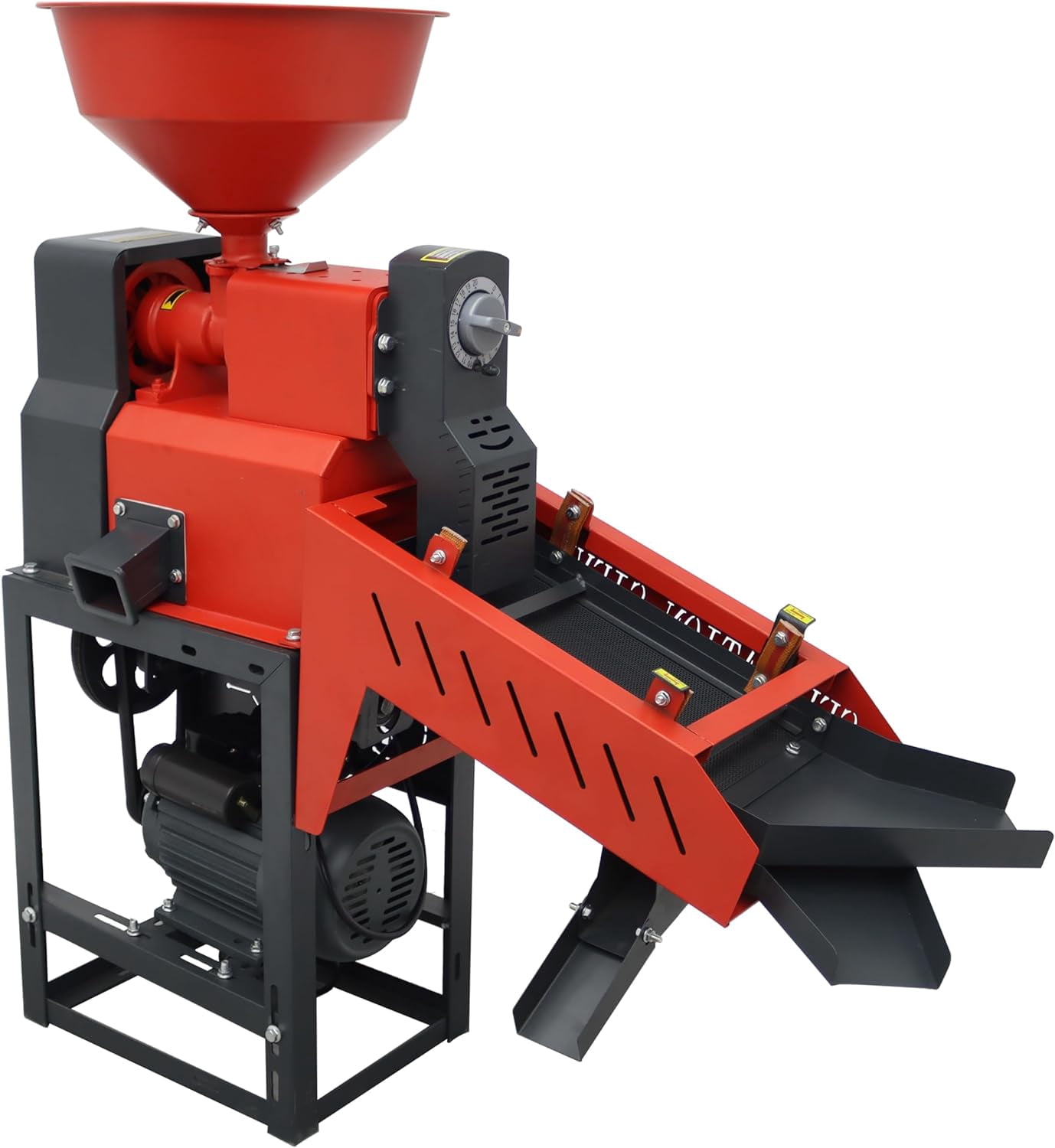 Electric Wheat Cereals Sheller Huller Rice Mill with Vibrating Screen 30-170KG/H 220V