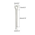 thumbnail image 2 of Uxcell Split Cotter Pin, 3x20mm Stainless Steel Clip Fastener Fitting Silver 60Pack, 2 of 5