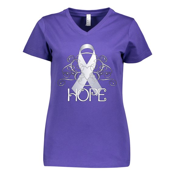 Inktastic Hope- Lung Cancer Awareness Women's V-Neck T-Shirt