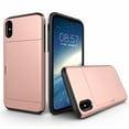 thumbnail image 3 of iPhoneXS MAX Case Hybrid Rugged Hard Back Cover with ID Credit Card Slot Holder Wallet Case for Apple iPhoneXS MAX - Pink, 3 of 8