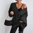 thumbnail image 2 of Womens Oversized Cable Knit Cardigan Sweater Button Front V Neck Long Sleeve Soft Warm Casual Outerwear for Fall Winter Daily Wear Ladies Top, M, 2 of 6