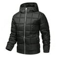 thumbnail image 4 of Men's Autumn And Winter Solid Colour Longline Thickened Hooded Casual Style Coat, 4 of 4