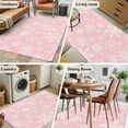 thumbnail image 5 of Hallway Runner Rugs 2.7x5 Ft, Pink Christmas Non Slip Area Rugs for Kitchen Bedroom Entryway, Snowflake Washable Carpet Runner Rug Floor Mats for Bedroom Home Decor Winter Xmas Abstract Art, 5 of 9