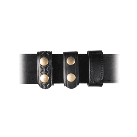 BELT KEEPER 1 WIDEDOUBLE SNAP Without Hidden Cuff Key Black Basket Weave