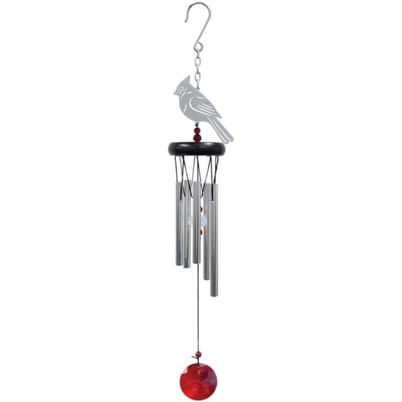 Carson Home Accents Wind Chime-Crystal-Cardinal (18")
