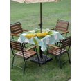 thumbnail image 4 of Outdoor Tablecloth with Umbrella Hole for Patio/Picnic/Party/Camping, Yellow Lemon Waterproof Table Cloth Square Cover Washable, Summer Oil Painting Fruits Polka Dot Green (54"x 54"), 4 of 9