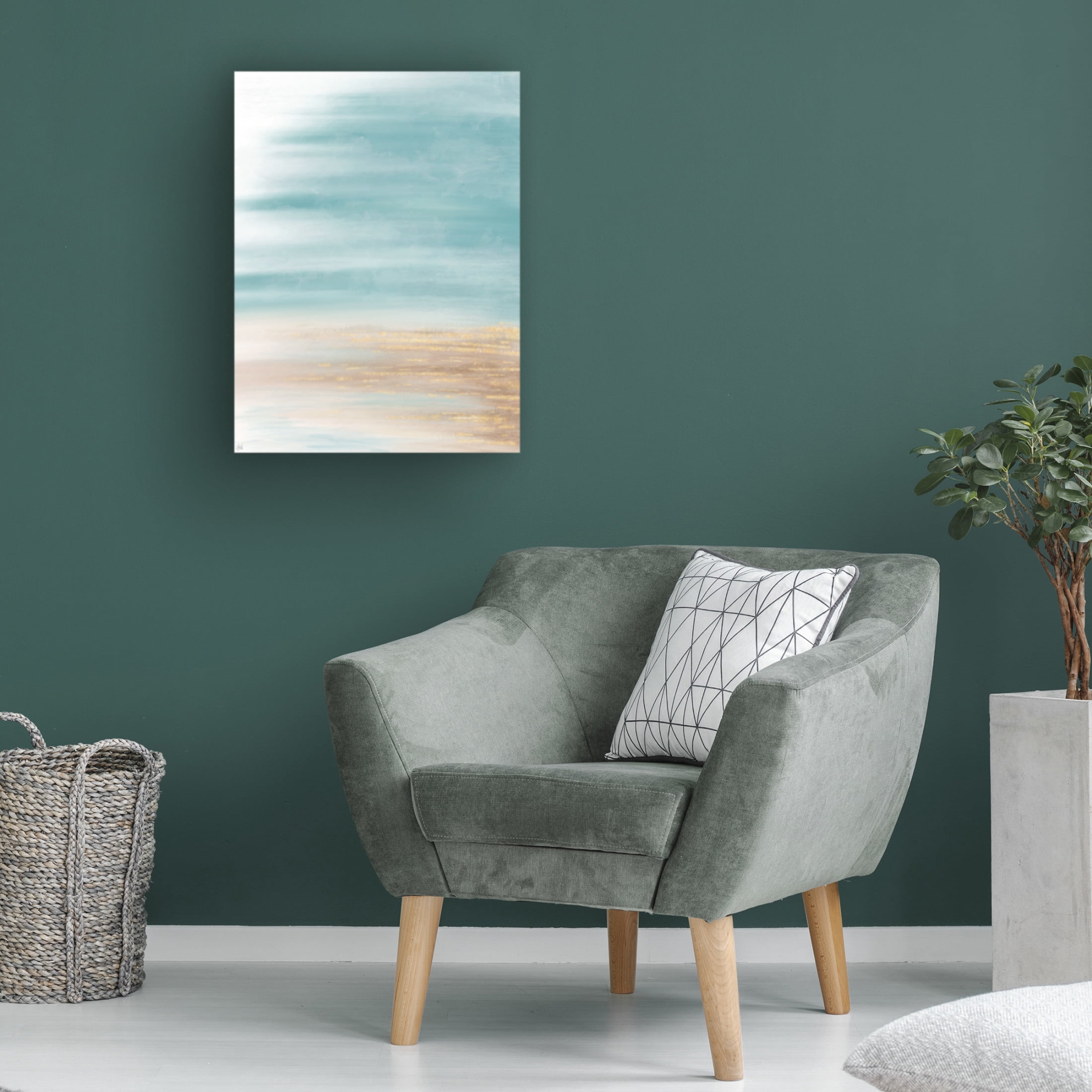 Canvas Wall Art - Line and Brush 'Beach Blur' Wall Art for Living Room, Bedroom, or Office Décor by Trademark Fine Art - 14 x 19 Inches