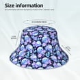 thumbnail image 3 of Bingfone flower Skull star Bucket Hat for Men Women,Packable Reversible Printed Sun Hats,Fisherman Outdoor Travel Hiking Beach Caps, 3 of 7