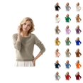 thumbnail image 1 of Chandail pour Femmes Automne Hiver 2026 Tendance Manches Longues Col Rond Tricoté Uni, 1 of 4