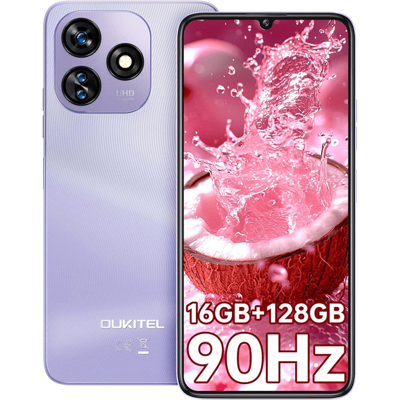 OUKITEL C51 Unlocked Cell Phone - 16GB+128GB/SD 1TB Android 14 Phones, 6.8" HD+ Screen, 5150mAh Battery Mobile Phones, 13MP+5MP Camera, Three Slots, Face ID/Fingerprint, GPS, OTG, T-Mobile