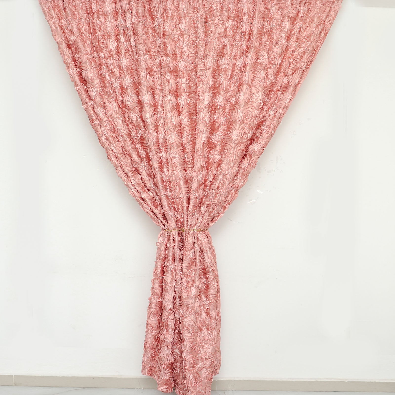 Efavormart 8ftx8ft Dusty Rose 3D Floral Satin Rosette Backdrop Panel, Photo Booth Backdrop ...