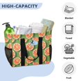 thumbnail image 5 of Slices and Whole Orange Reusable Grocery Bags with Handle Side Pocket Waterproof Shopping Portable Tote, 5 of 8