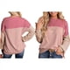 thumbnail image 3 of Camisetas Holgadas Informales de Punto con Cuello Redondo y Larga con Bloques de Color A para Mujer Rosa M, 3 of 6