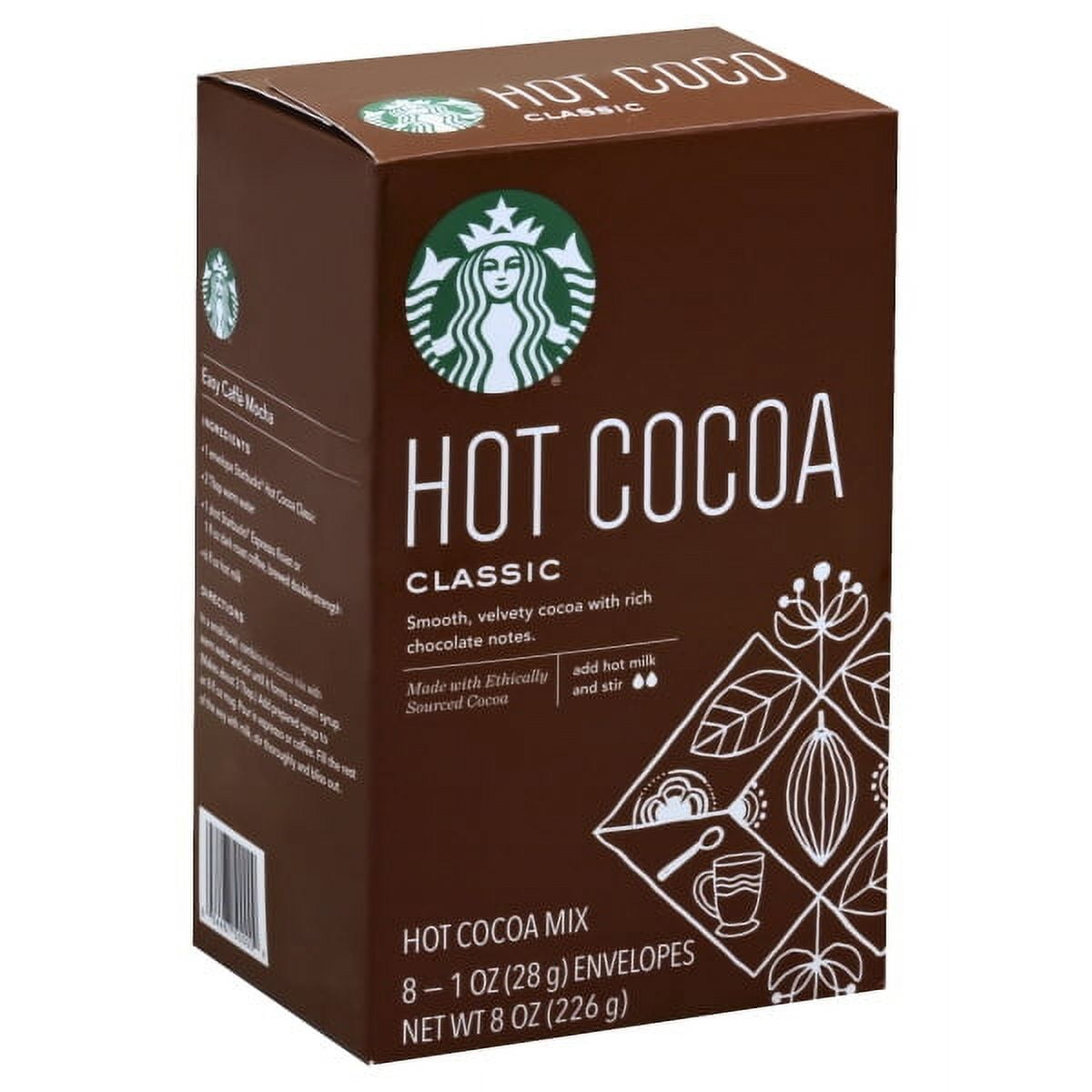 Starbucks Double Chocolate Hot Cocoa Mix, 8ct Box, Rich Dark