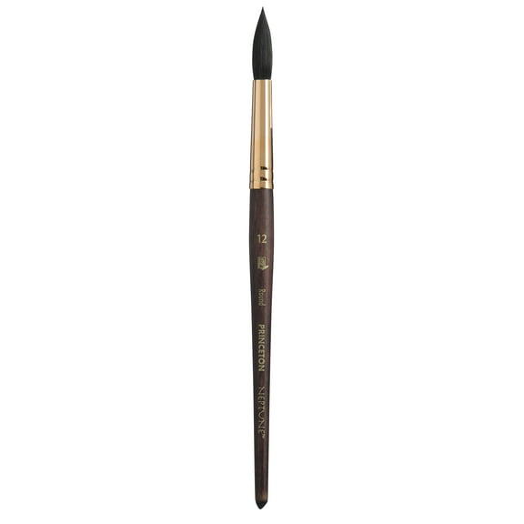Princeton Brush Neptune Synthetic Squirrel Watercolor Brush, Round, 12