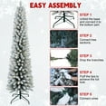 thumbnail image 4 of Christmas Trees 5FT Flocked Pencil Christmas Tree with 100 Warm White LED Lights – Slim Snowy PVC Tree with 263 Tips, Metal Stand, Space-Saving Design, Easy to Set Up,Artificial Christmas Trees, 4 of 9