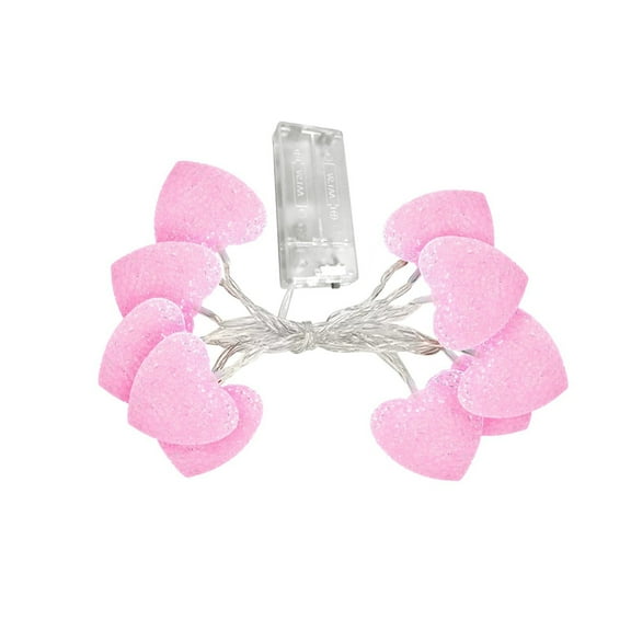 String Lights Heart Shaped 4.92 Feet 10 LED Indoor Outdoor for Bedroom Party Wedding Pink