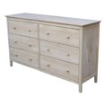 thumbnail image 1 of International Concepts Unfinished Solid Wood 6 Drawer Dresser, 1 of 10