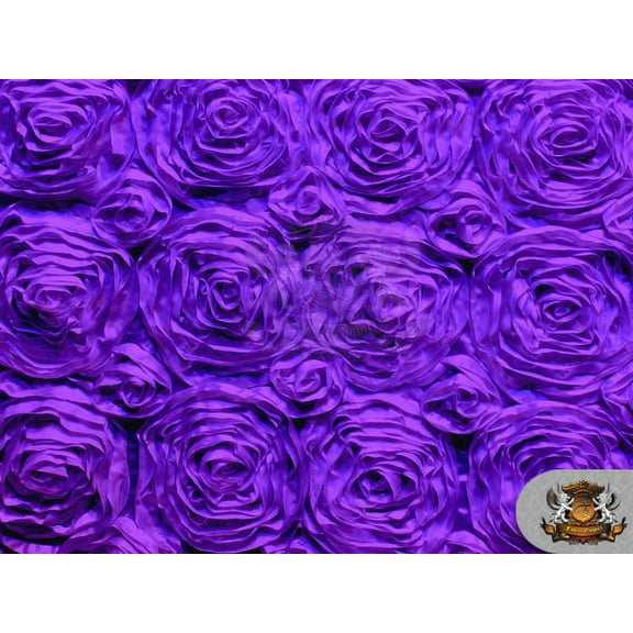 Rosette Satin Fabric PURPLE / 54" Wide / Sold by the yard