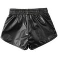 thumbnail image 4 of Zaldita Kids Girls Metallic Dance Shorts Gymnastics Shorts Sparkle Tumbling Bottoms Drawstring Athletic Shorts Dancewear Black 130, 4 of 5