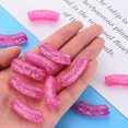 thumbnail image 5 of Transparent Acrylic Beads Curved Tube Cerise 35x11.5x13.5mm Hole: 3.5mm 148pcs/500g Diy, 5 of 6