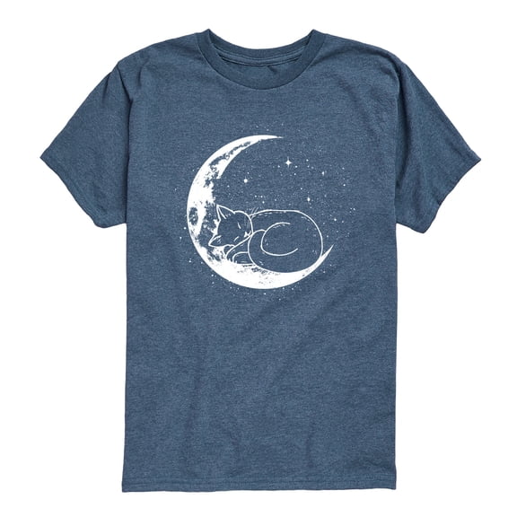 Instant Message - Cat Nap Moon Short Sleeve Graphic T-Shirt