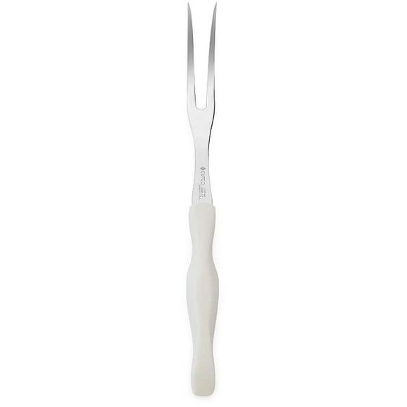 CUTCO Model 1727 Carving Fork with White (Pearl) handle in factory-sealed plastic bag.
