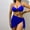 Blue womens swimsuits, variant on pimelu Bathing Suit Womens Swimsuits Bikini Set for Women Three Piece Swimsuits Sexy Deep V Neck Push up Bikini with Trunks and Skirt Cover up Girls Summer Swimwear Sets
