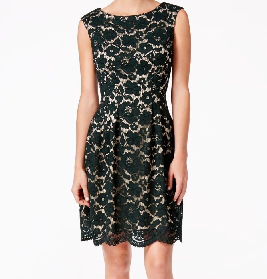 vince camuto green lace dress
