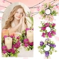 thumbnail image 4 of A Candlestick with Flower Garland Clearance! Floral Candle Rings Plastic Artificial Flower Candle Rings Spring Candle Rings Centerpieces for Wedding Home Table Decoration, 4 of 6