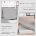 thumbnail image 4 of FLASHLUMI Stretch Outdoor Patio Sofa Cushion Covers, Elastic Full Wrapped Seat Cushion Slipcovers, Machine Washable Anti-Pilling Furniture Protector Covers, Light Gray, 12 Pack, 4 of 6